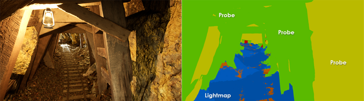 In the pictured scenes all indirect light, excepting the terrain, has been lit by probes