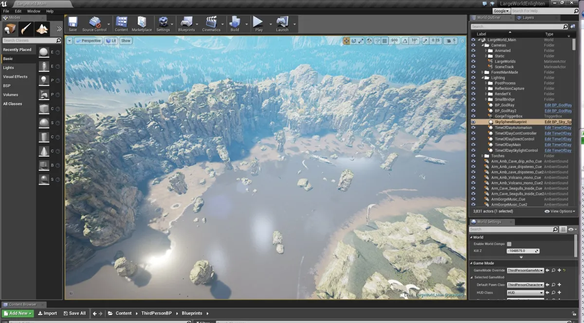 Seastack Bay showcase in Unreal Engine 4 with Enlighten