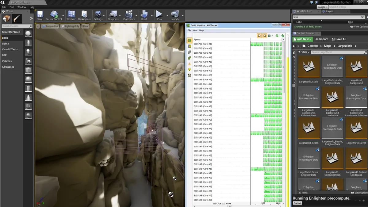 Enlightenでは、分散化された処理をIncrediBuildでプレコンピューティングします。
