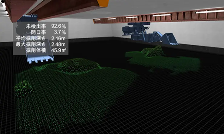 遠隔で作業室内の工事状況を測定、確認できるデジタルツインVRシステム