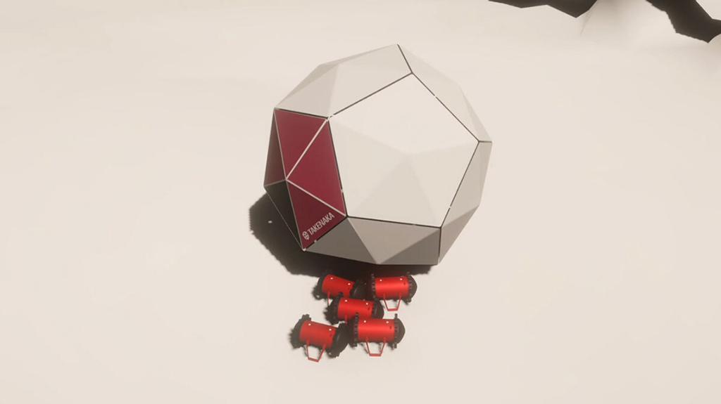 コンテナを運ぶ小型ロボット群